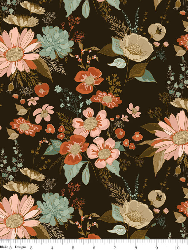 Morning Latte Main Espresso fabric by Sandy Gervais for Riley Blake Designs, 100% cotton quilting fabric for quilts and sewing projects.