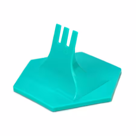 Limited Edition Gypsy Turquoise Zipper Jig by The Gypsy Quilter, tool for installing zipper pulls on #3, #4.5, and #5 zipper tape.