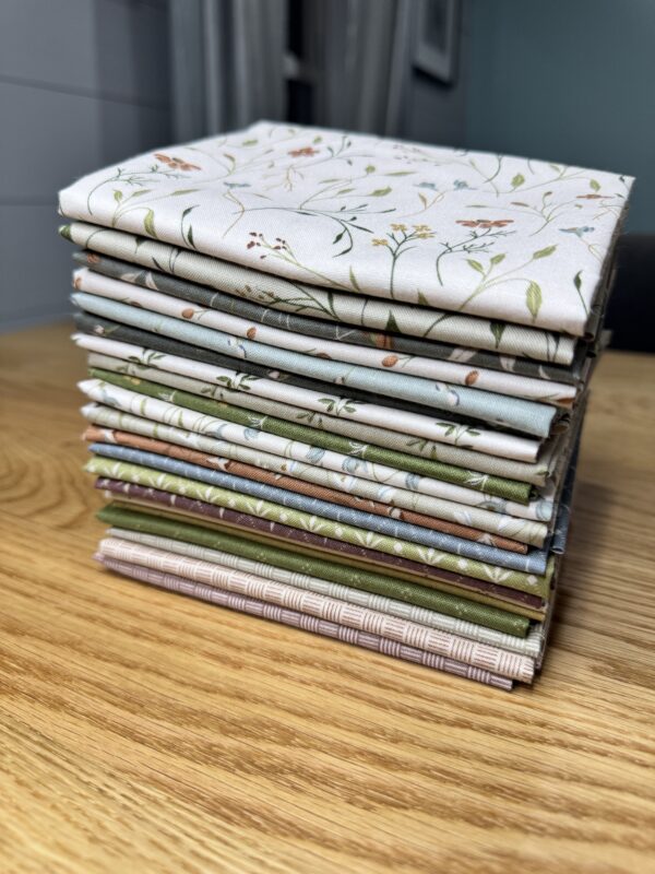 Threads of Grace Fat Quarter Bundle by Kassidy Grace for Riley Blake Designs, set of 21 coordinated quilting cotton prints.
