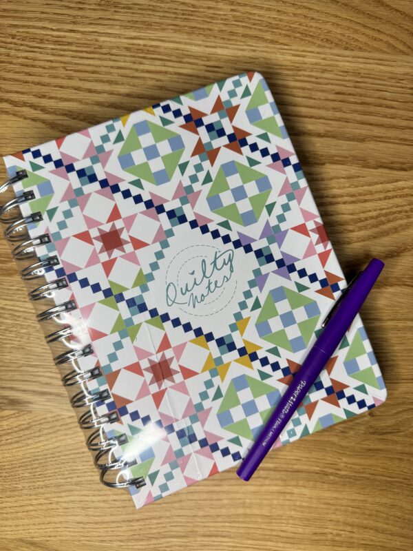 Riley Blake Designs Spiral Notebook, 6" x 8" spiral-bound hard cover notebook with 140 lined pages for quilting notes and creative planning.