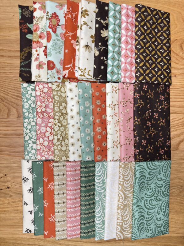 Morning Latte Fat Eighth Bundle by Sandy Gervais for Riley Blake Designs, 28-piece set of 9" x 21" 100% cotton quilting fabrics in warm neutral hues.