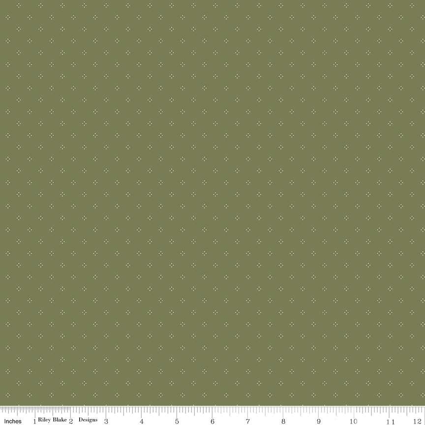 Threads of Grace Main Dots Green fabric by Kassidy Grace for Riley Blake Designs, 100% cotton quilting fabric from the Threads of Grace collection.