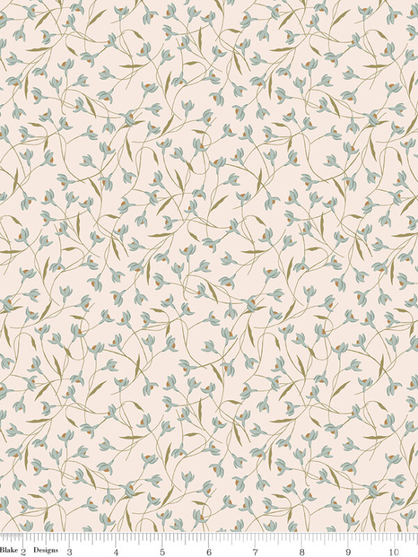 Threads of Grace Main Snow Drop Latte fabric by Kassidy Grace for Riley Blake Designs, 100% cotton quilting fabric from the Threads of Grace collection.