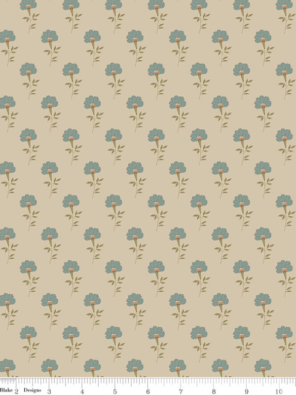 Threads of Grace Main Flora Taupe fabric by Kassidy Grace for Riley Blake Designs, 100% cotton quilting fabric from the Threads of Grace collection.