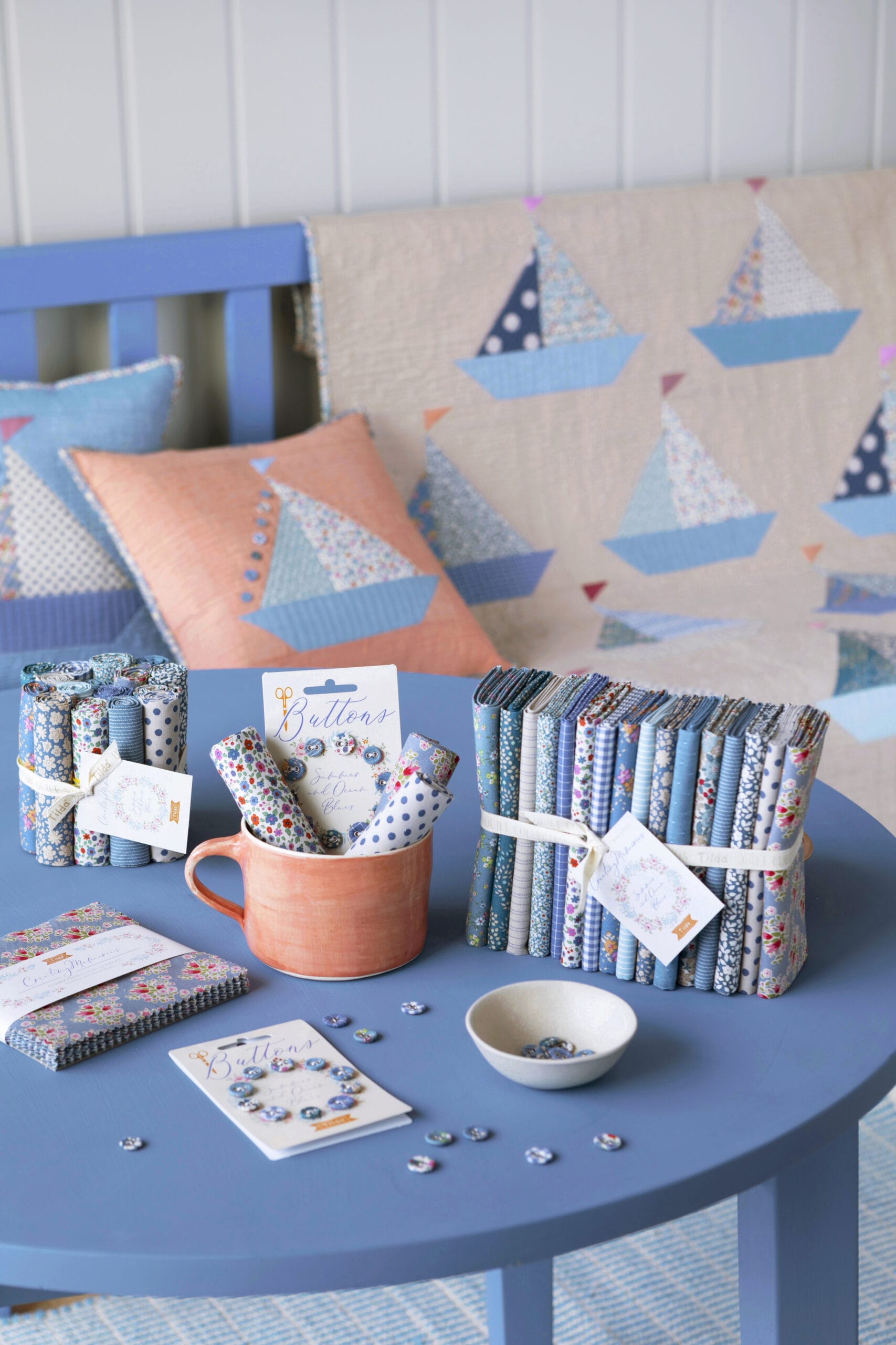 Tilda Creating Memories Summer FQB Stylized photo of the Tilda Creating Memories Summer Fat Quarter Bundle