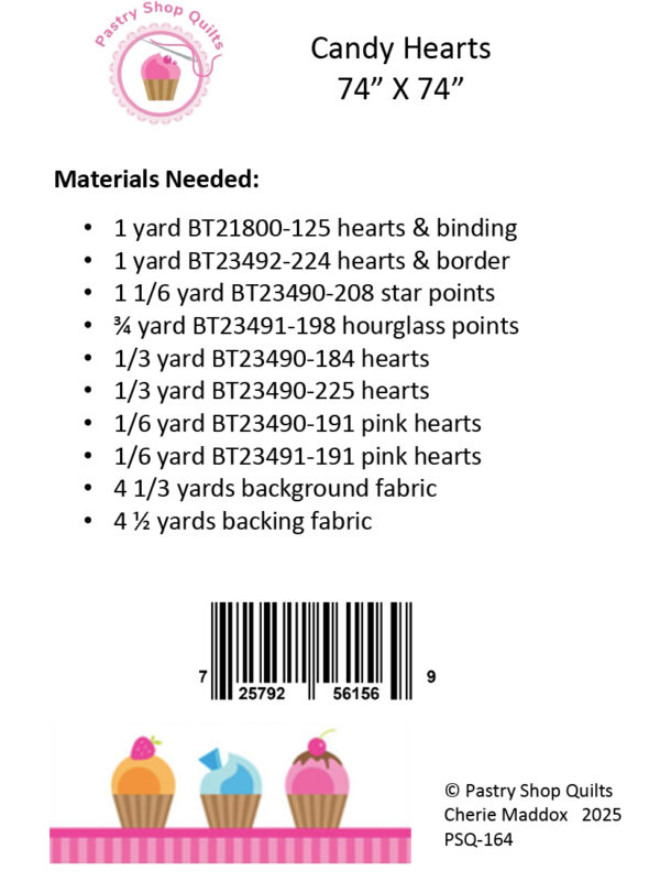 P257-CANDYHEARTS-BackCover-150dpi Pastry Shop Quilts Candy Hearts Quilt Pattern