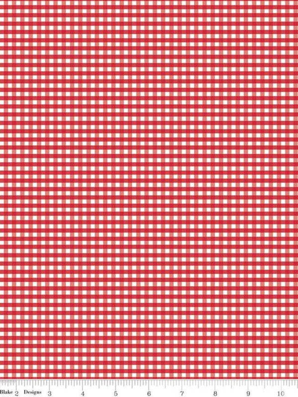 1/8 Inch Small Gingham Red