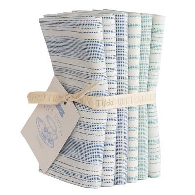 Tilda Woven Tea Towel FQB Blue Teal