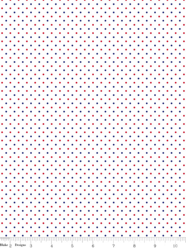 Swiss Dot on White Patriotic