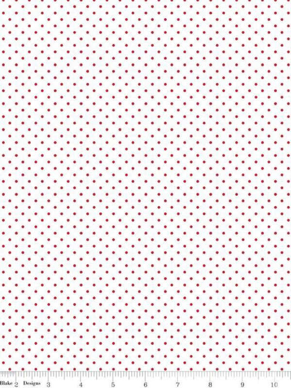 Swiss Dot On White Red