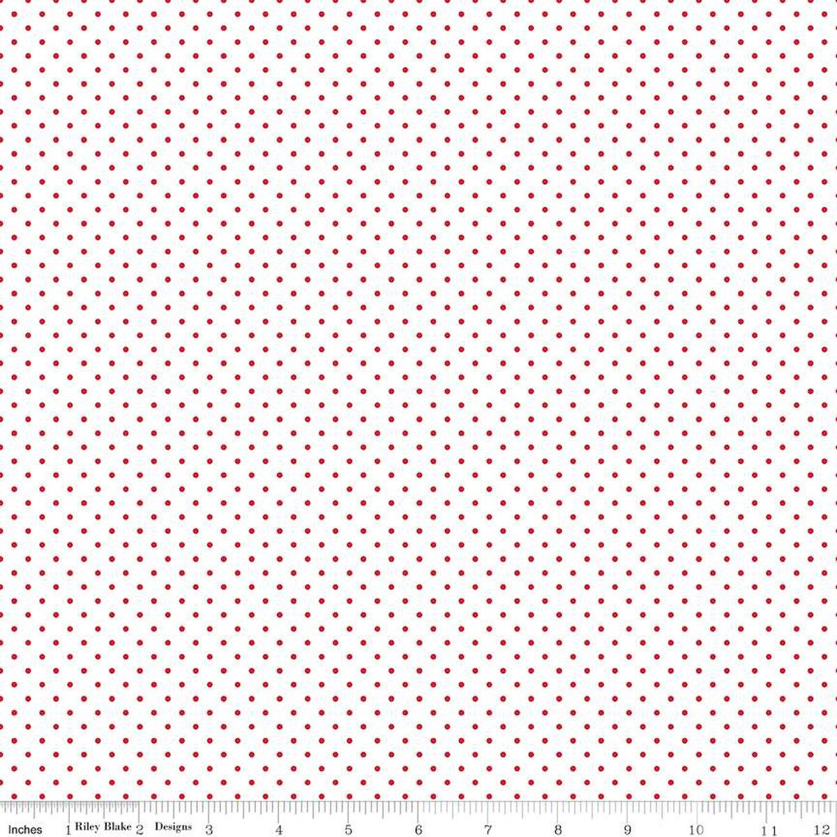 Swiss Dot On White Red