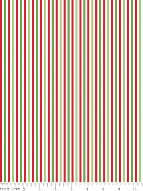 Christmas Stripe Fabric 1/8 inch stripes