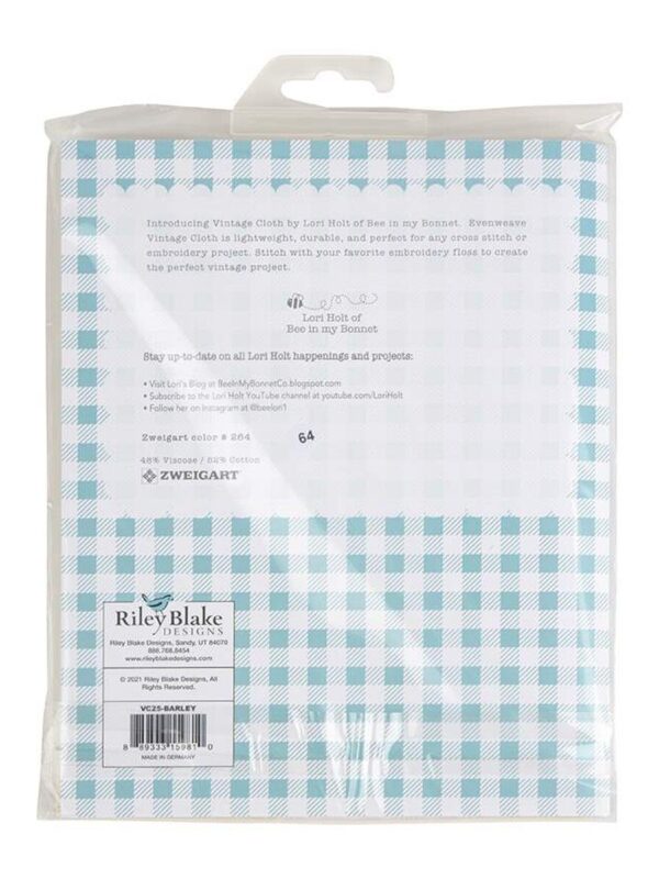 Vintage Cloth Barley 25 count evenweave fabric by Lori Holt of Bee in my Bonnet, size 19 x 27 inches.