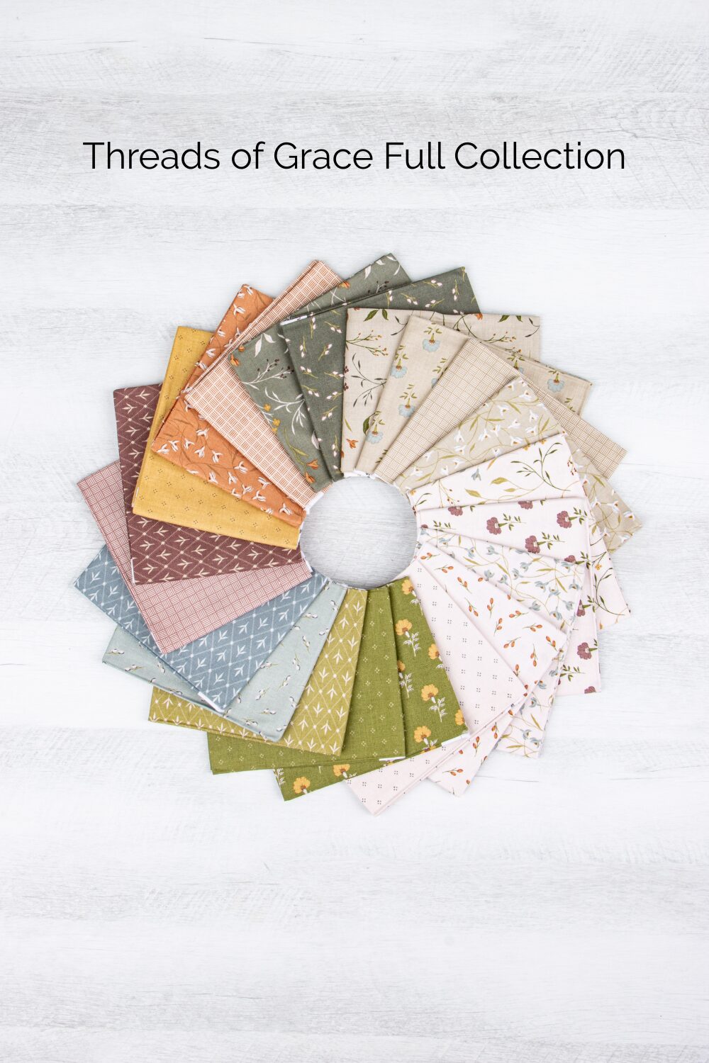 Threads of Grace Petite Fat Quarter Bundles by Kassidy Grace for Riley Blake Designs, featuring curated neutral colorways.