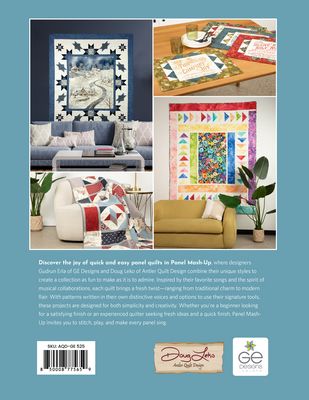 Panel Mashup! quilting book featuring 20 creative quilt patterns designed for fabric panels by Gudrun Erla and Doug Leko.