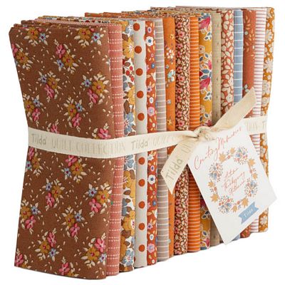 Tilda Creating Memories Autumn Fat Quarter Bundle with 16 coordinated fall-inspired prints and wovens.