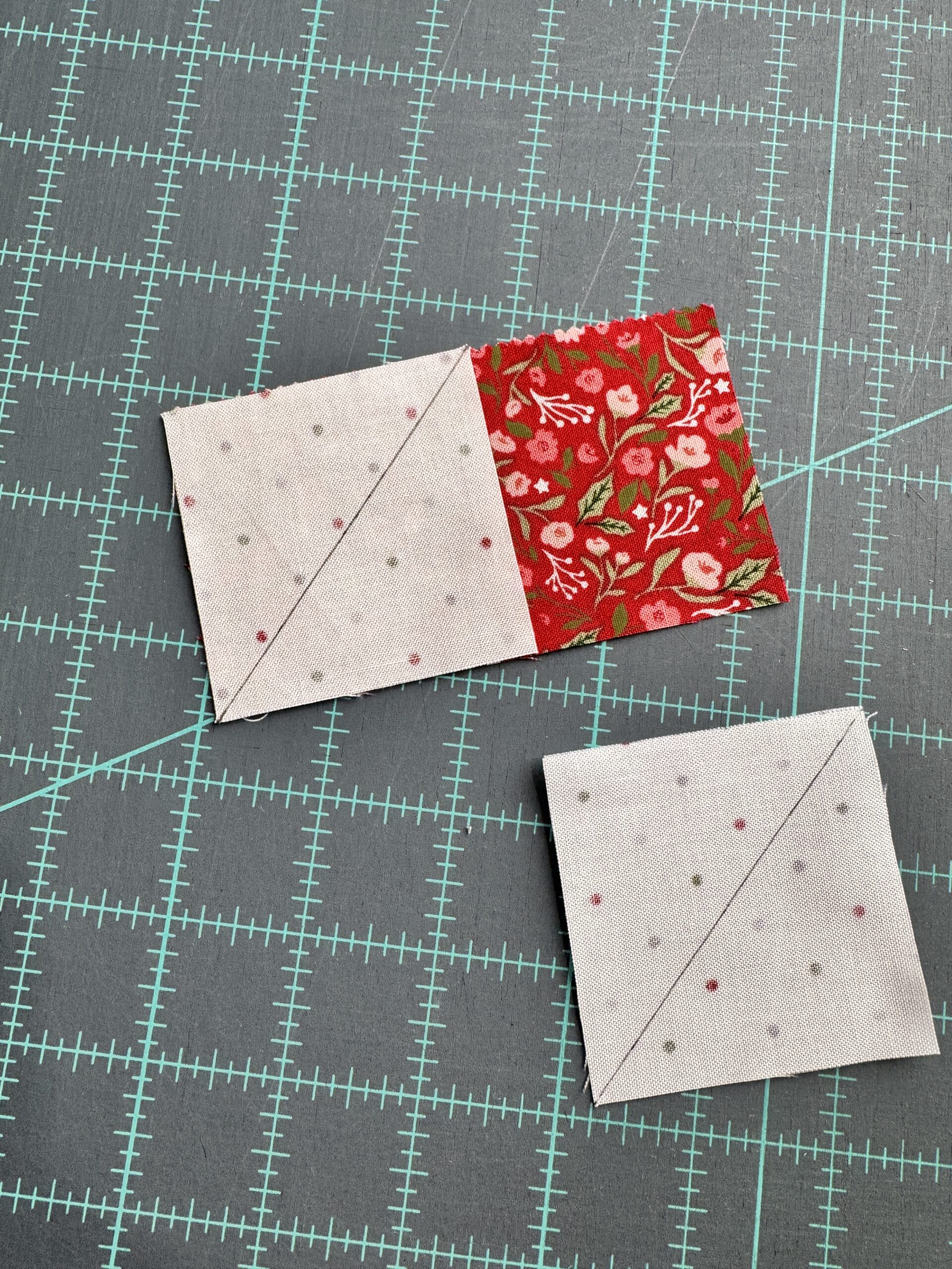 sewing on diagonal line for stitch and flip flying geese