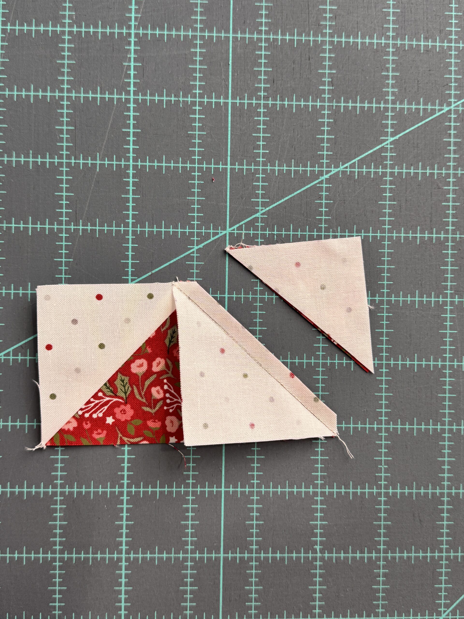 trimmed second triangle from stitch and flip flying geese