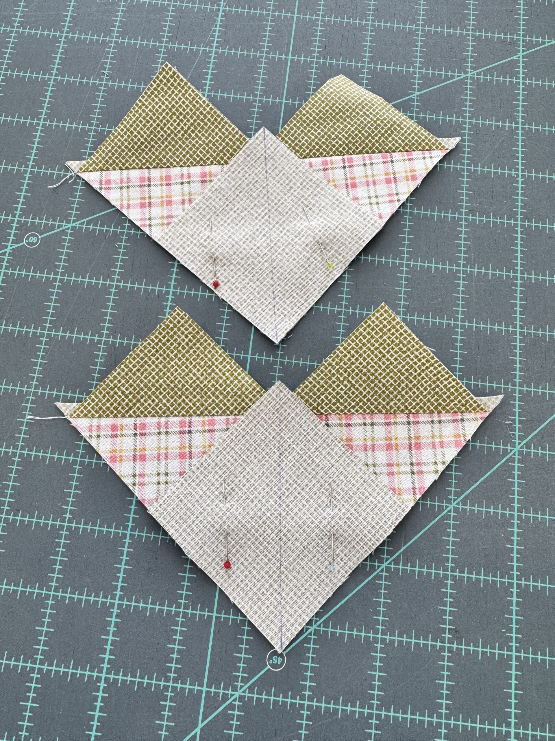 adding remaining squares to no waste flying geese step three