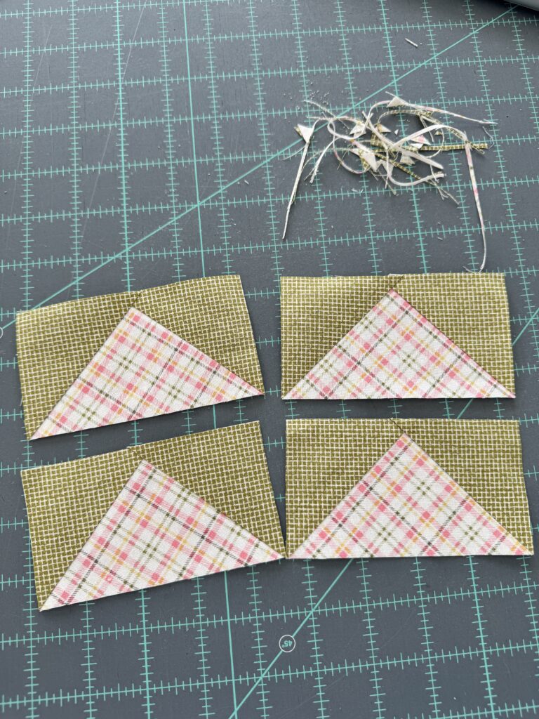 finished no waste flying geese quilt units