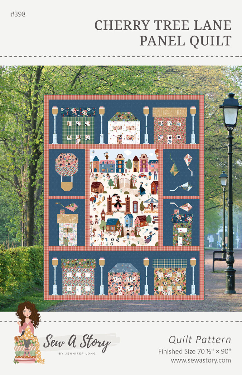 Cherry Tree Lane Panel Quilt pattern cover using A Spoonful of Sugar fabric collection