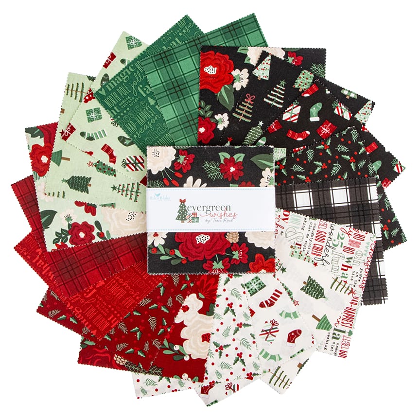 5 inch stacker of Evergreen Wishes by Traci Reed for Riley Blake