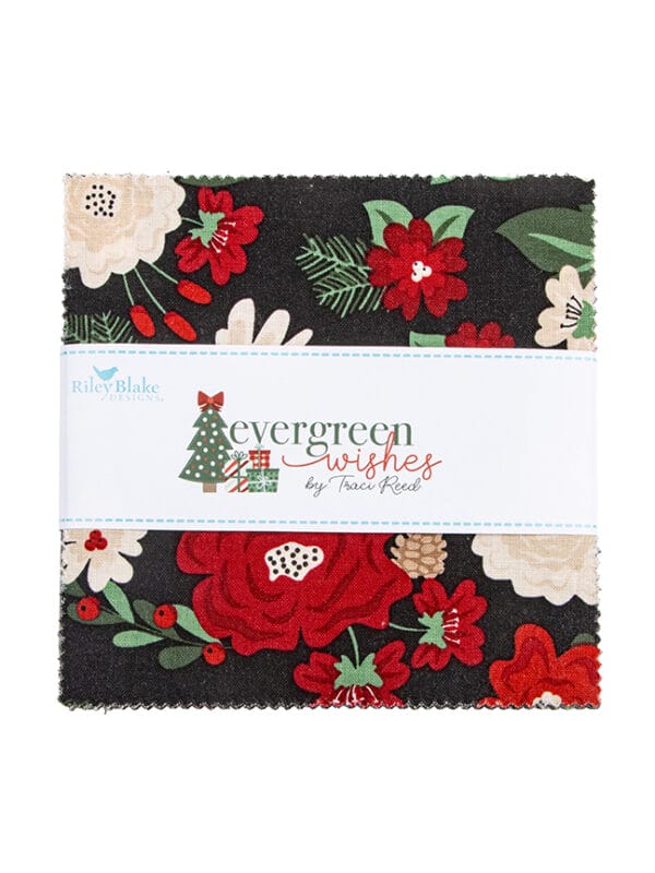 5 inch stacker of Evergreen Wishes by Traci Reed for Riley Blake