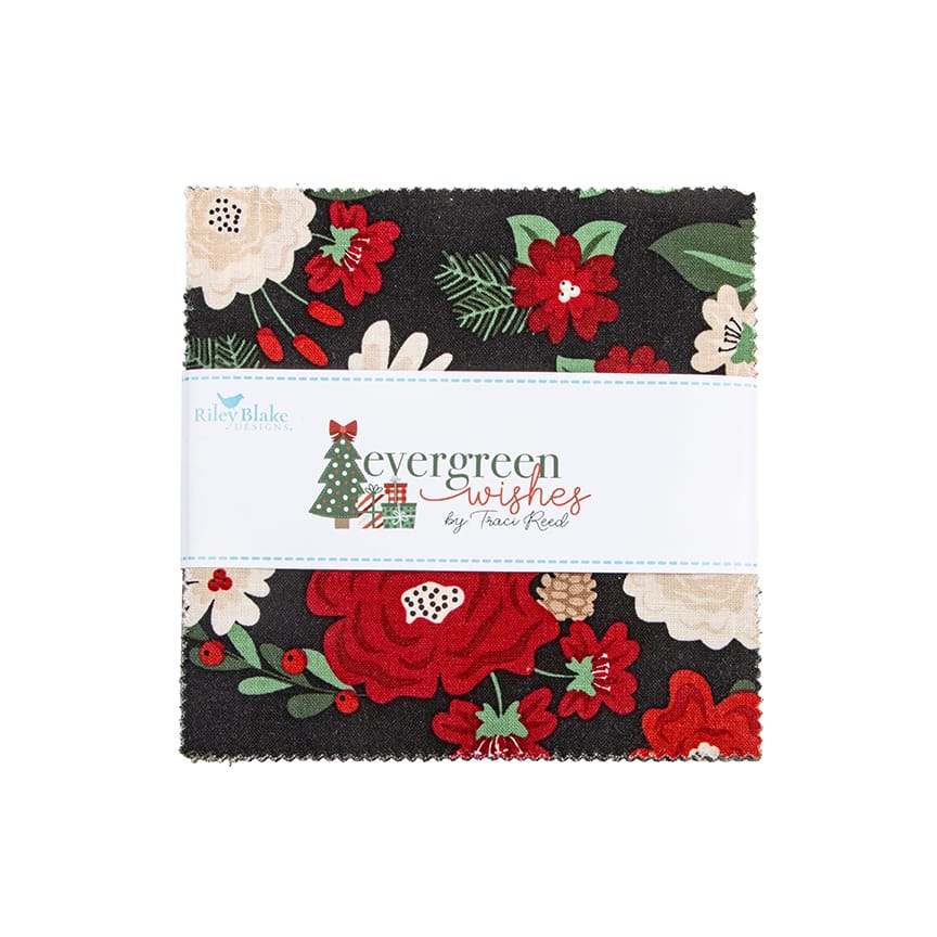5 inch stacker of Evergreen Wishes by Traci Reed for Riley Blake