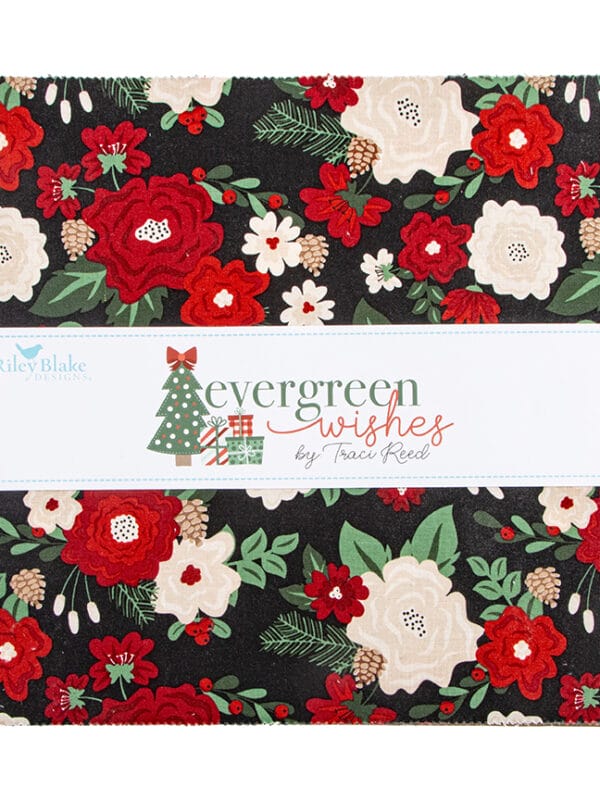 10 inch stacker of Evergreen Wishes by Traci Reed for Riley Blake