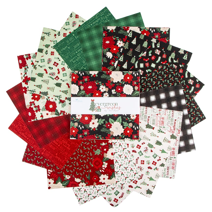 10 inch stacker of Evergreen Wishes by Traci Reed for Riley Blake