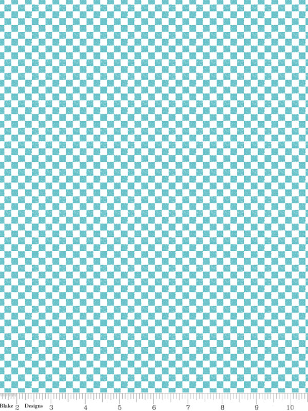Check Please Peacock fabric by Riley Blake Designs teal tone on tone check quilting fabric