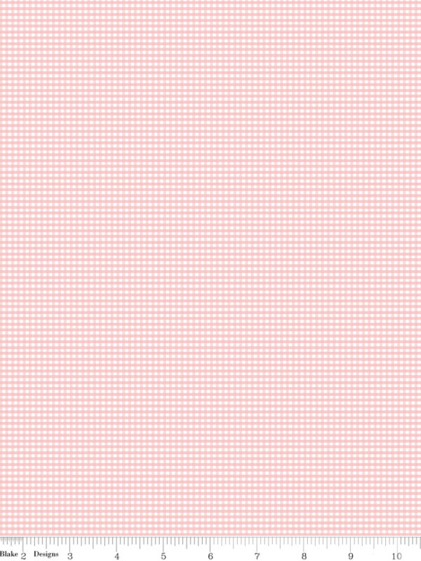 Micro Gingham Frosting fabric by Riley Blake Designs pink gingham quilting fabric