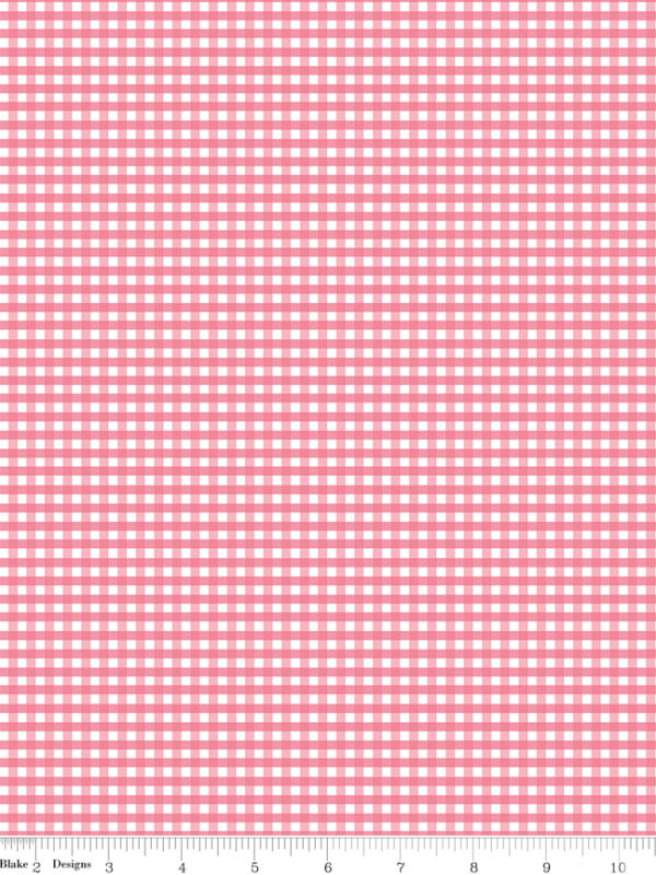 1/8 inch small gingham Sugar Pink fabric by Riley Blake Designs pink gingham quilting fabric