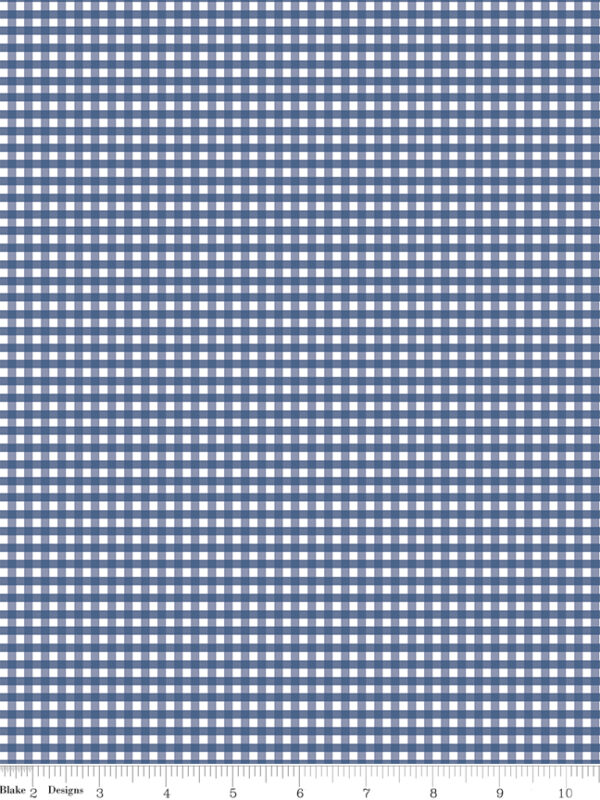 1/8 inch small gingham Denim fabric by Riley Blake Designs blue gingham quilting fabric