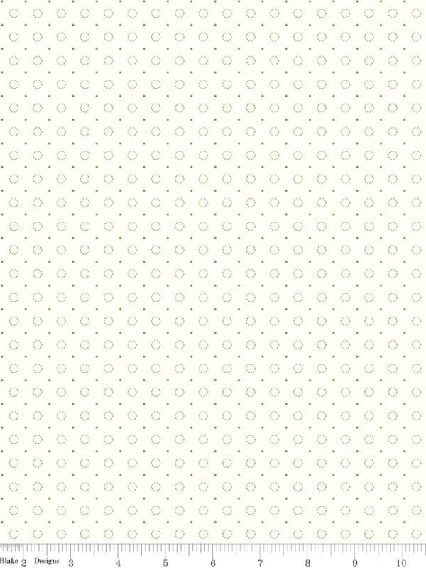 Bee Backgrounds Stitched Circle Green fabric by Riley Blake Designs green circle print quilting fabric