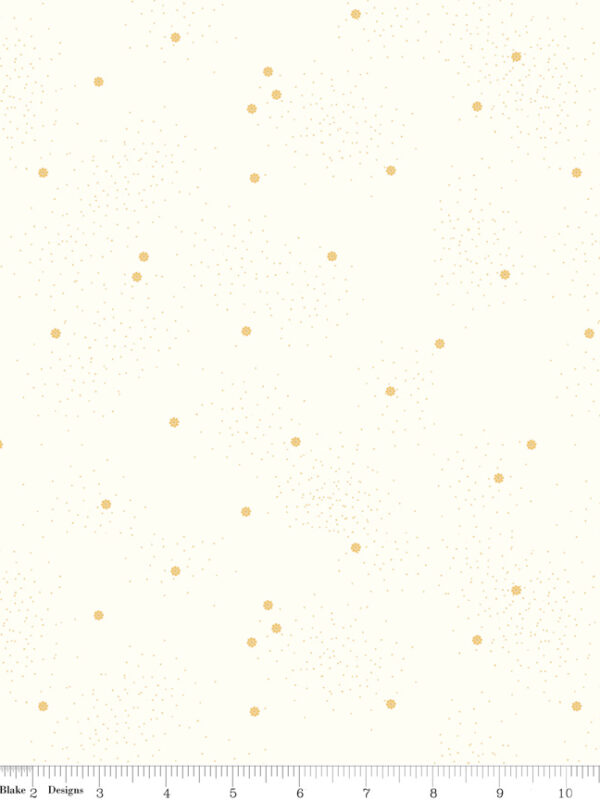 Dainty Daisy Cloud Honey fabric by Riley Blake Designs floral quilting fabric on white background