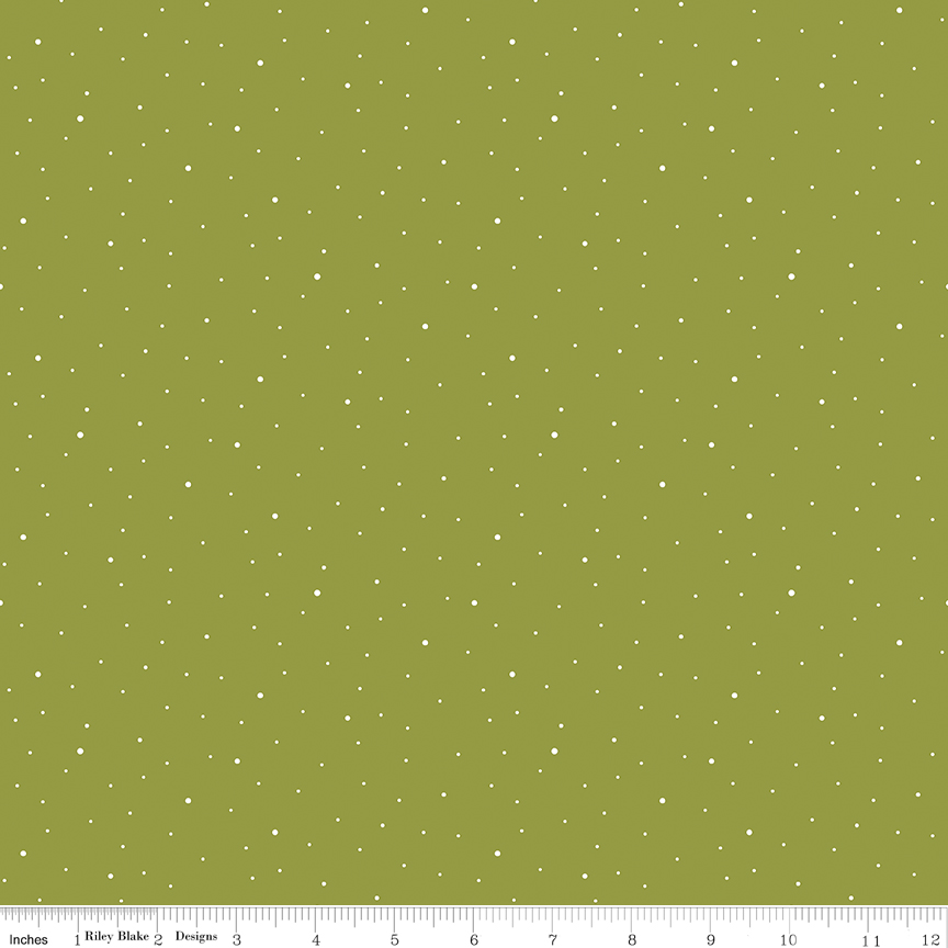 Dapple Dot Asparagus fabric by Riley Blake Designs green dot quilting fabric