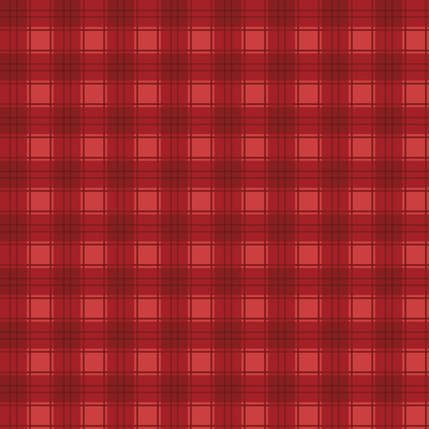 Evergreen Wishes Plaid Red fabric with traditional red plaid pattern
