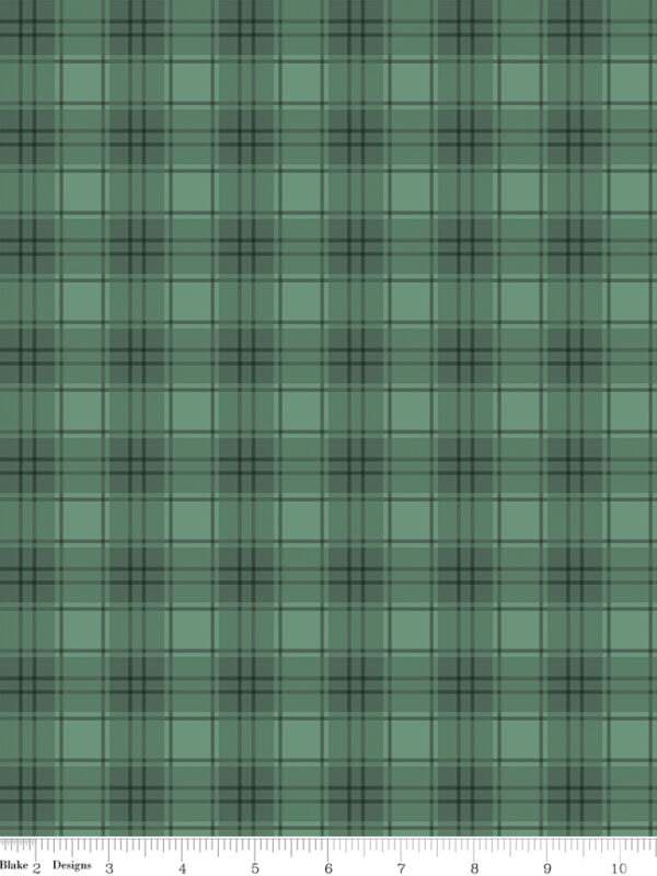Evergreen Wishes Plaid Green fabric with traditional green plaid pattern