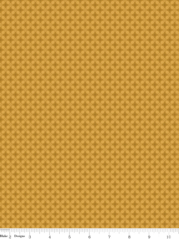 Bountiful Geometric Gold fabric with geometric leaf pattern