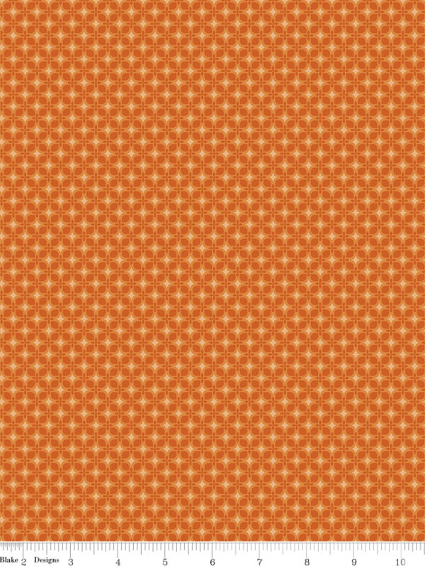 Bountiful Geometric Autumn fabric with geometric leaf pattern in fall colors