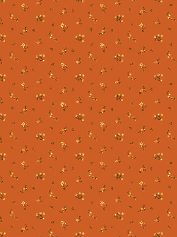 Bountiful Flower Toss Autumn fabric with flowers and leaves in fall colors