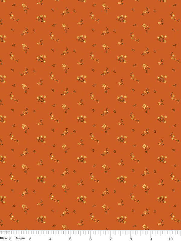 Bountiful Flower Toss Autumn fabric with flowers and leaves in fall colors