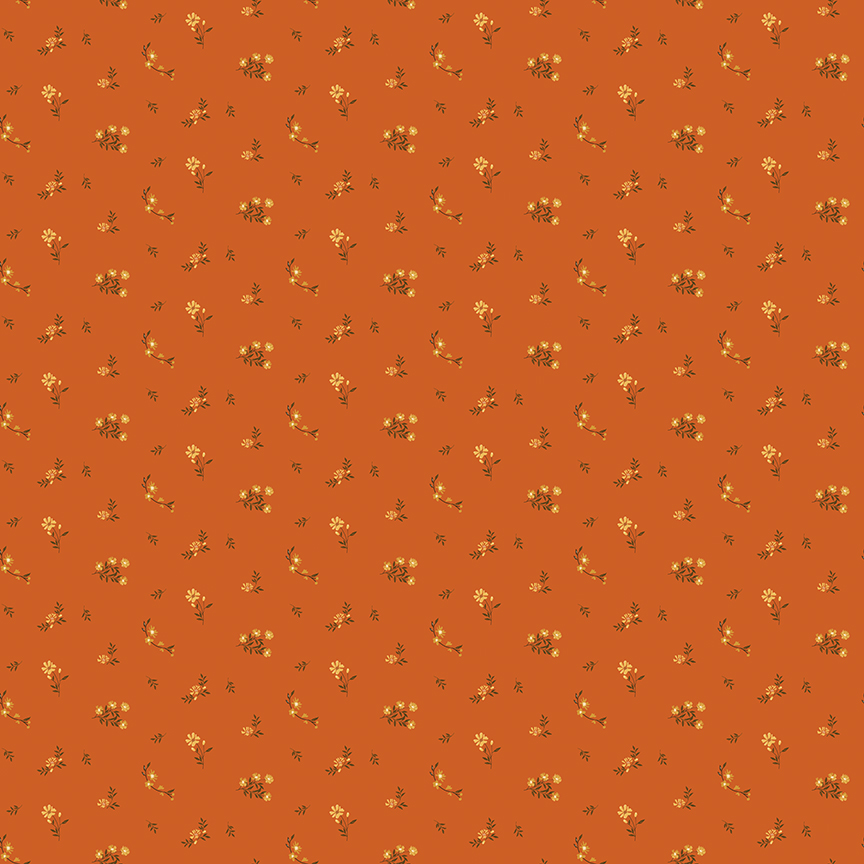 Bountiful Flower Toss Autumn fabric with flowers and leaves in fall colors
