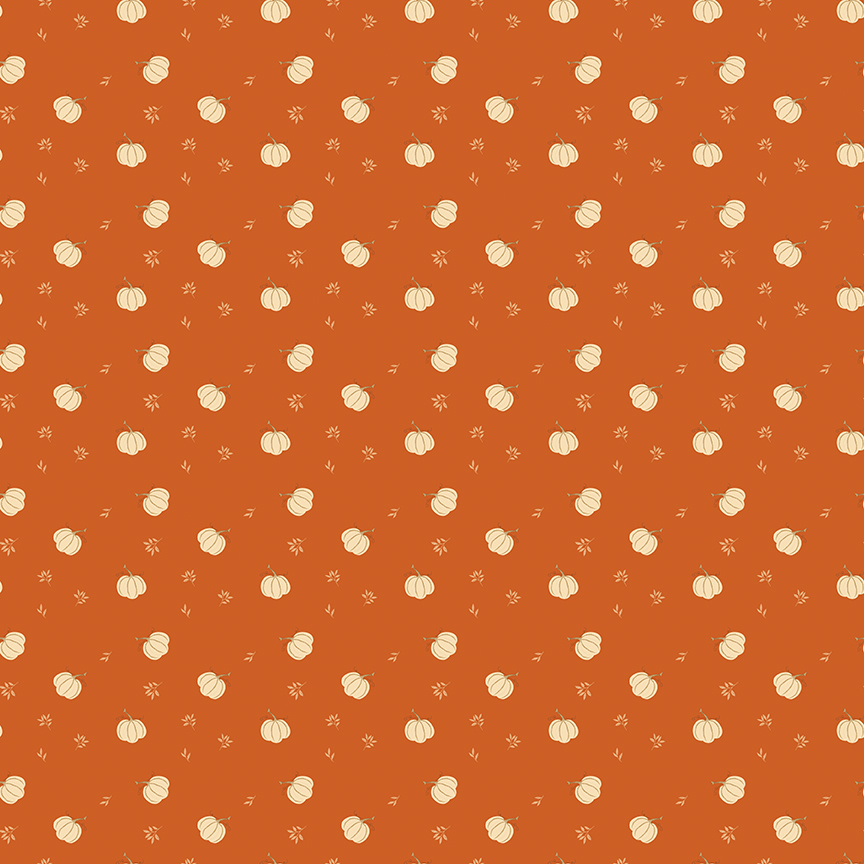 Bountiful Pumpkins Autumn fabric with pumpkins and leaves in fall colors