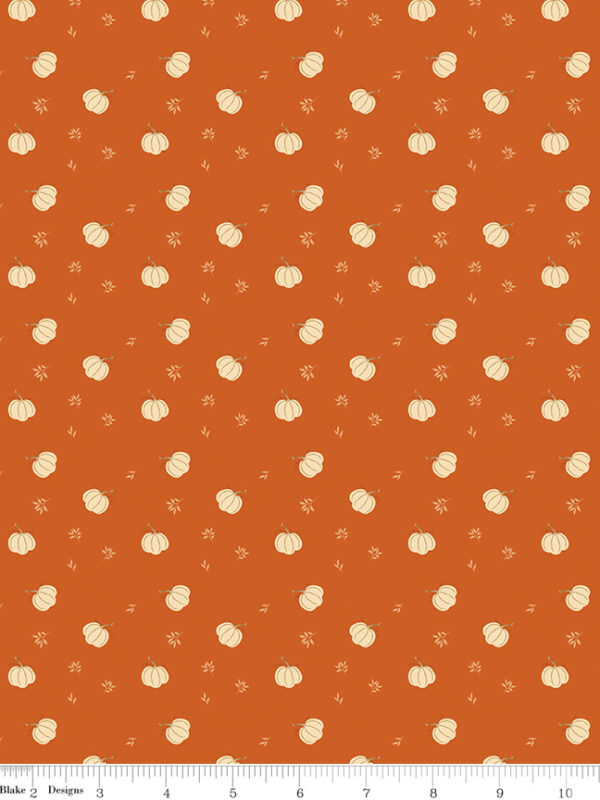 Bountiful Pumpkins Autumn fabric with pumpkins and leaves in fall colors