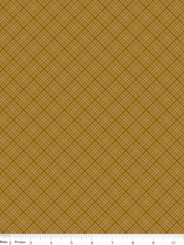 Bountiful Plaid Butterscotch fabric with tonal diagonal plaid pattern