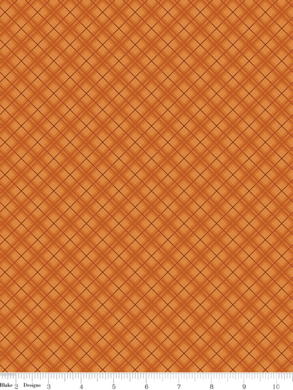 Bountiful Plaid Autumn fabric with tonal diagonal plaid in fall colors