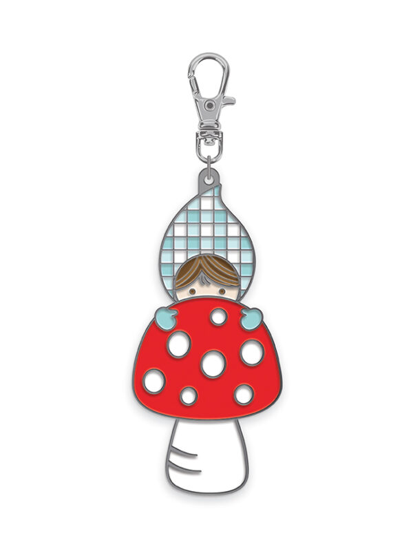 gnome enamel charm by Tasha Noel for zipper pull or keychain