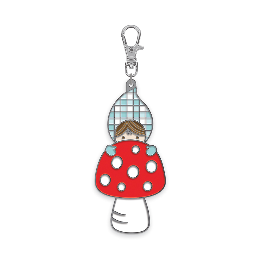 gnome enamel charm by Tasha Noel for zipper pull or keychain